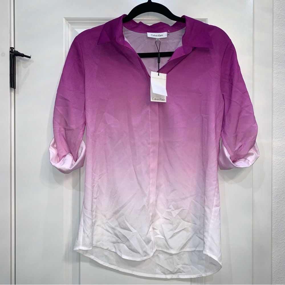 Calvin Klein pink Long sleeve shirt size XS
